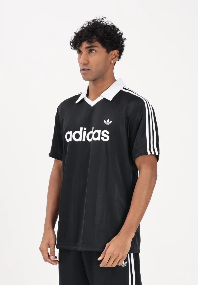 Polo a manica corta Archive Collar Engineered Jersey nera da uomo