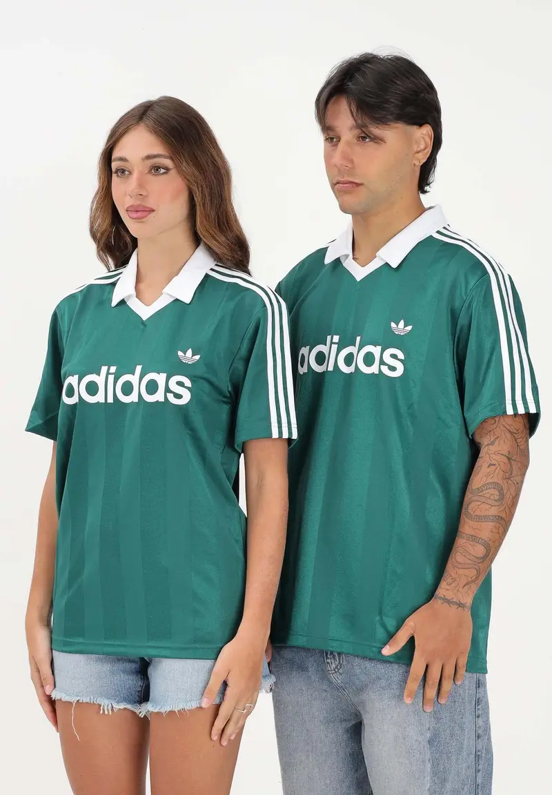 Polo a manica corta Archive Collar Engineered Jersey verde per uomo e donna