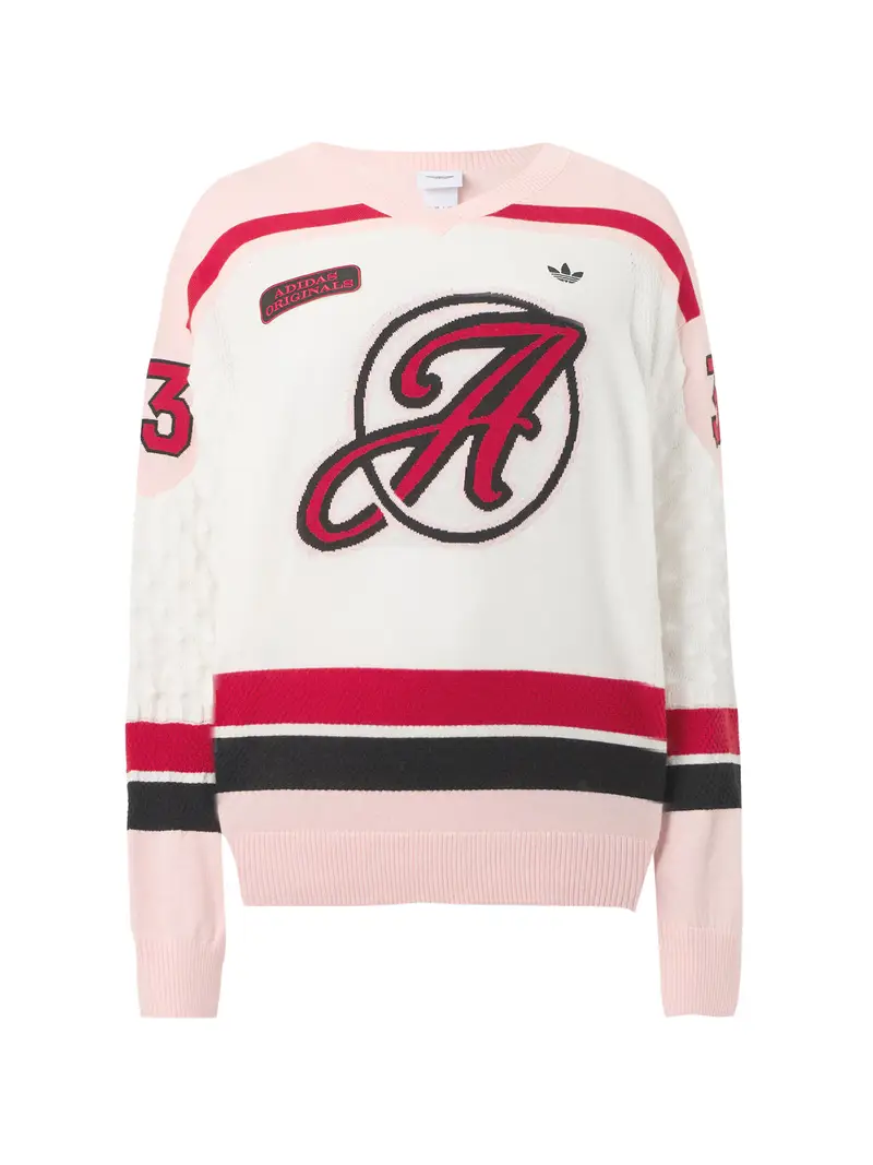 Pullover rosso / nero / bianco