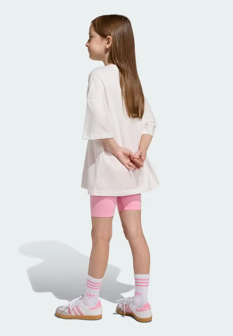 Set 'Cycling Shorts and Tee Set' rosa chiaro / bianco miniatura 3
