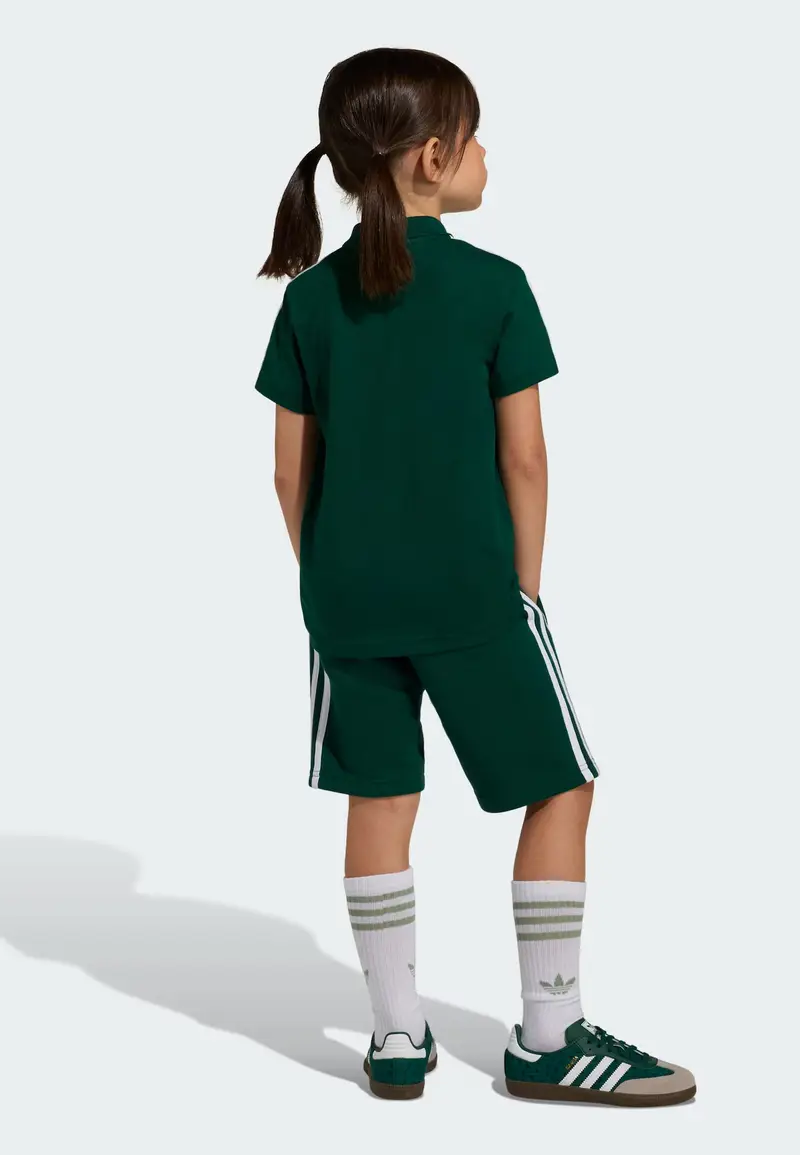 Set POLO SHORT TEE verde scuro / bianco miniatura 3