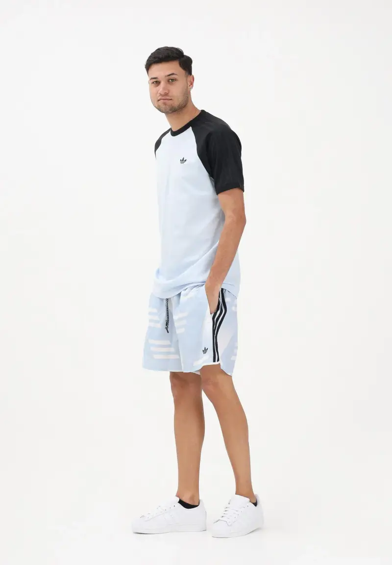 Shorts Bruised Banana bianco e azzurro da uomo con stampa all-over miniatura 2