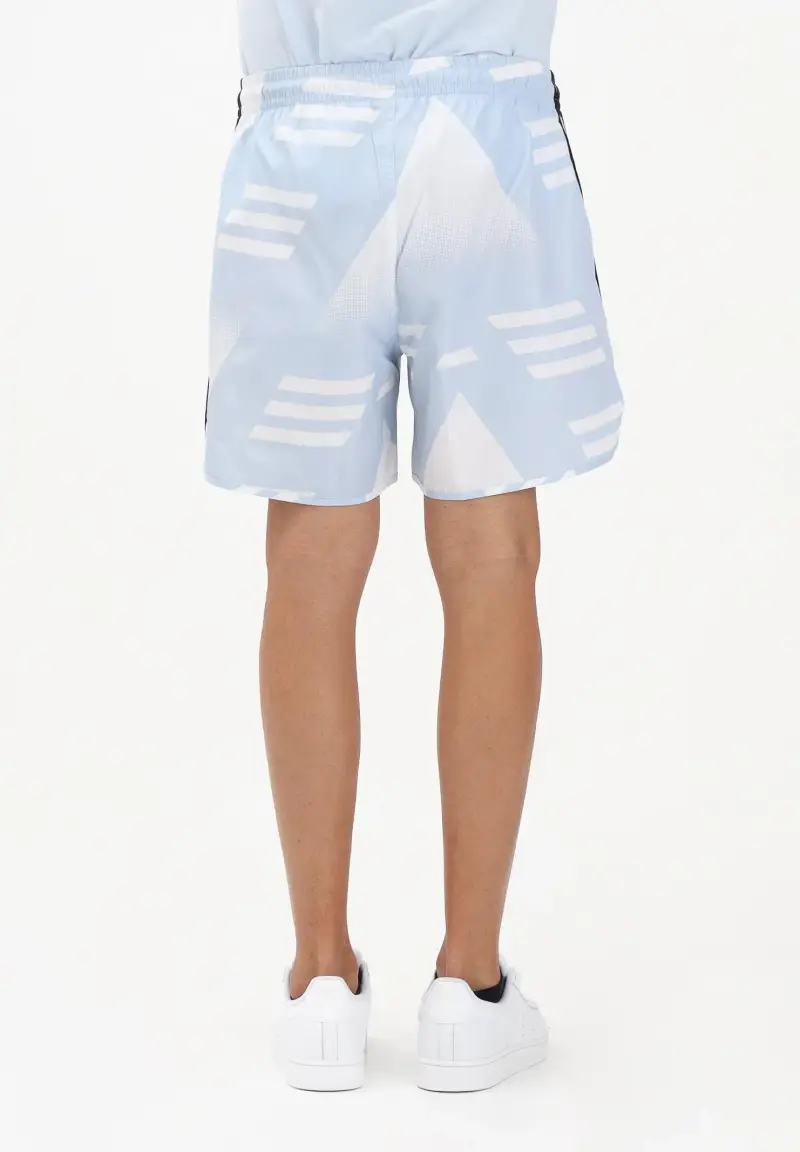 Shorts Bruised Banana bianco e azzurro da uomo con stampa all-over miniatura 3