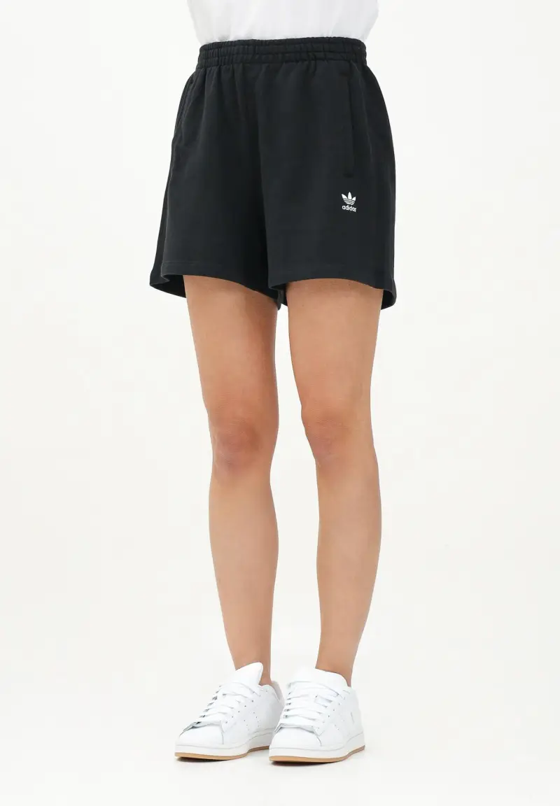 Shorts sportivo Essentials French Terry nero da donna