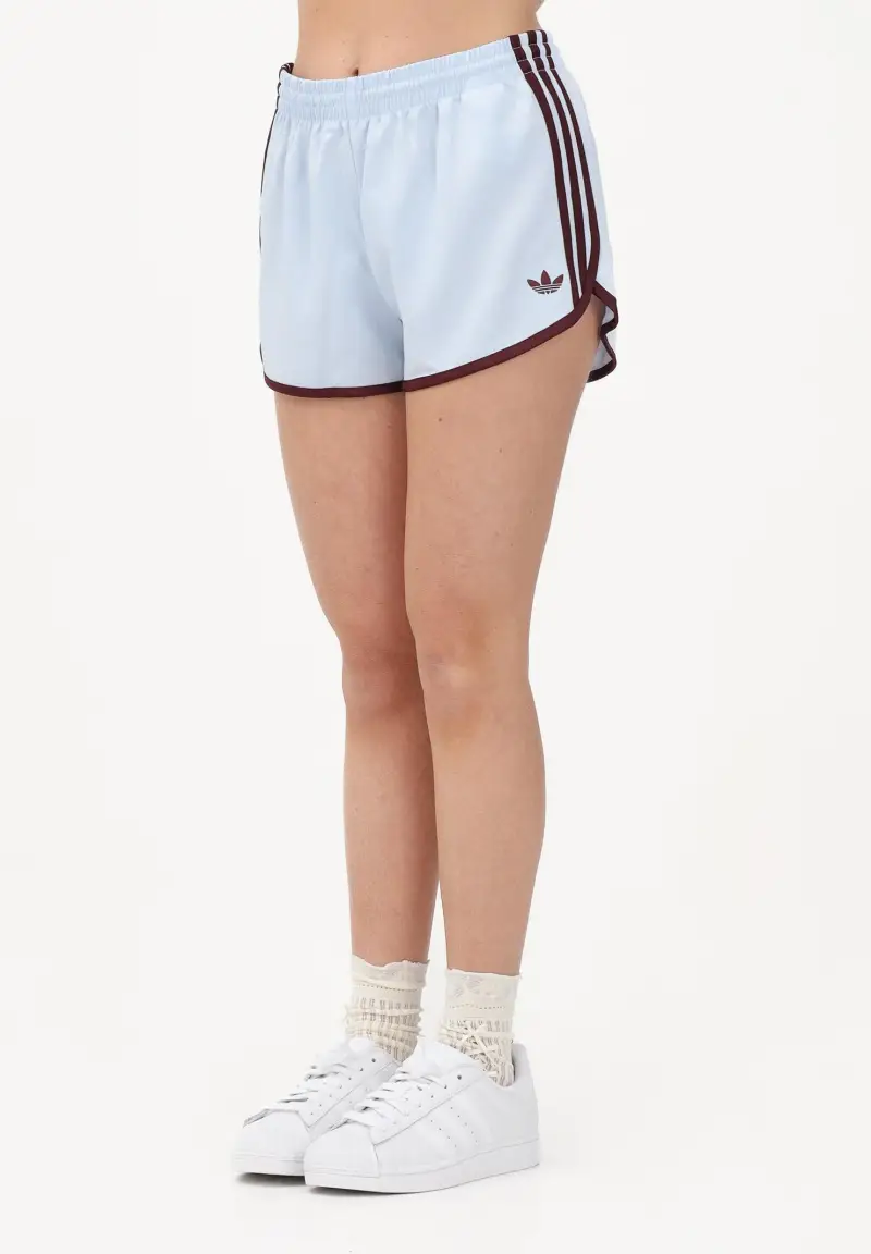 Shorts sportivo SPRINTER 3-STRIPES azzurro e bordeaux da donna