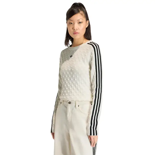 Originals Slim Spike Knit Sweatshirt Donna - Magliette Bianco - Mesh White