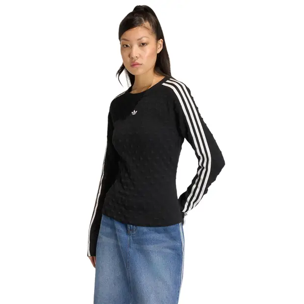 Originals Slim Spike Knit Sweatshirt Donna - Magliette Nero - Mesh Black