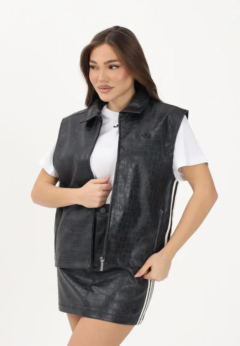 Smanicato Pleather nero da donna miniatura 2