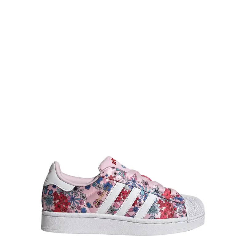 Sneaker Adidas x Liberty London Superstar II blu / rosa / rosa / bianco miniatura 2