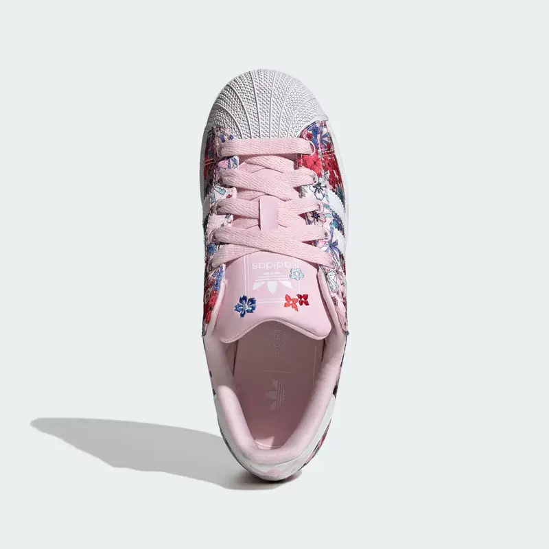 Sneaker Adidas x Liberty London Superstar II blu / rosa / rosa / bianco miniatura 3