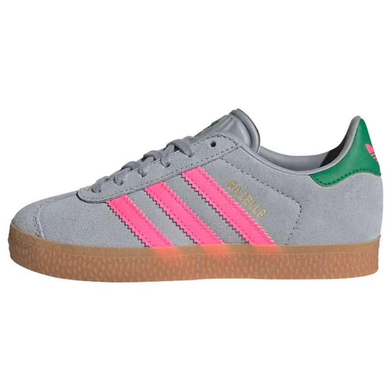 Sneaker 'Gazelle' grigio argento / verde scuro / rosa chiaro