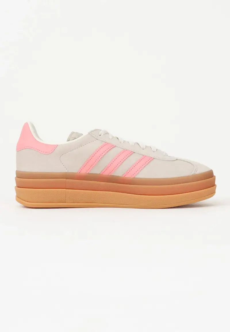 Sneakers Gazelle Bold beige e rosa da donna miniatura 3