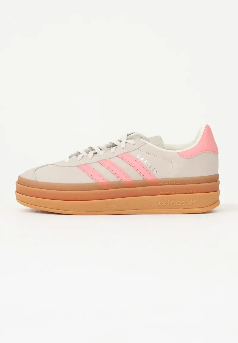 Sneakers Gazelle Bold beige e rosa da donna