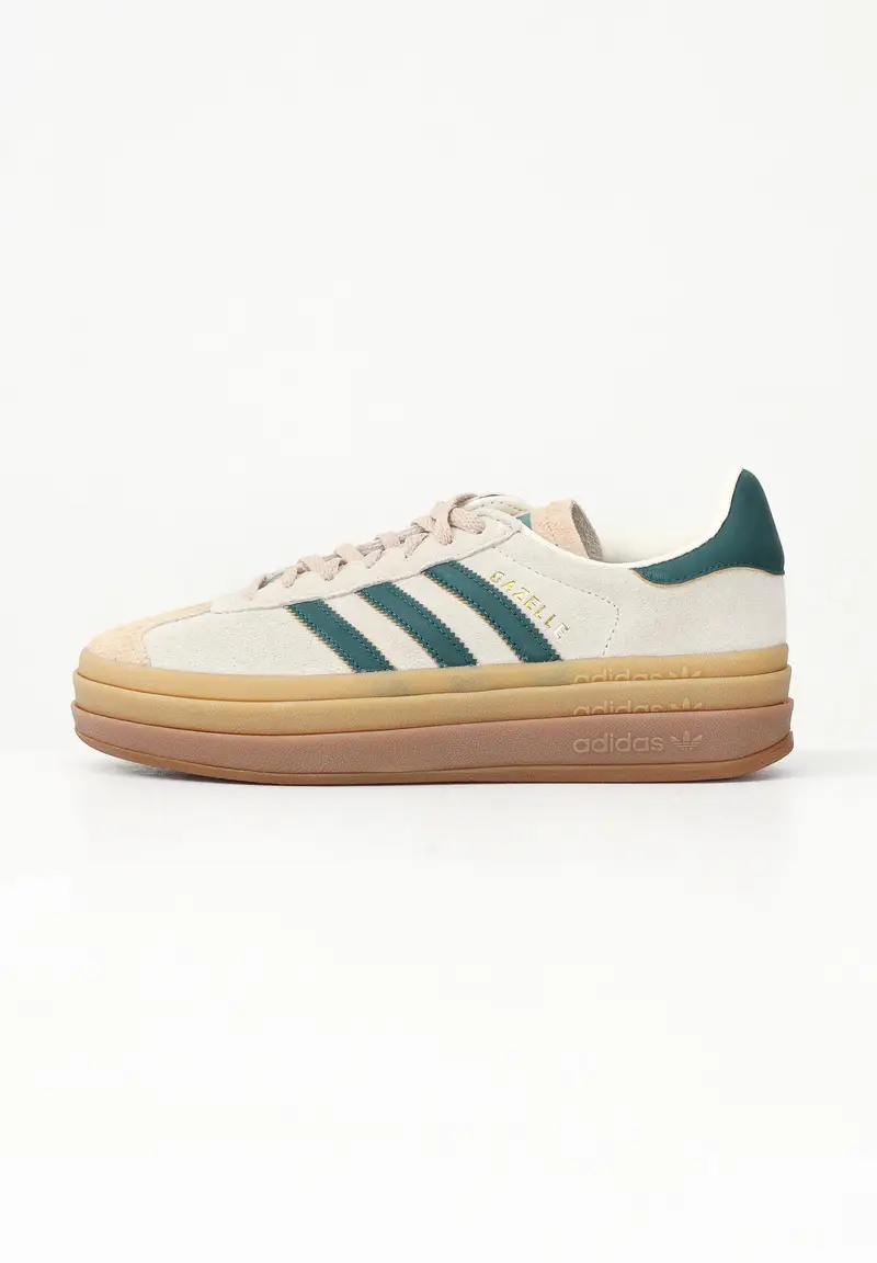 ADIDAS ORIGINALS Sneakers Gazelle Bold beige e verdi da donna
