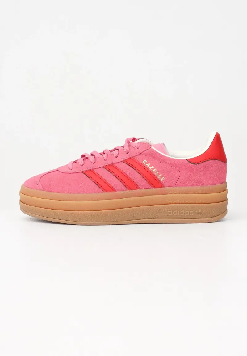 Sneakers Gazelle Bold fucsia e rosse da donna