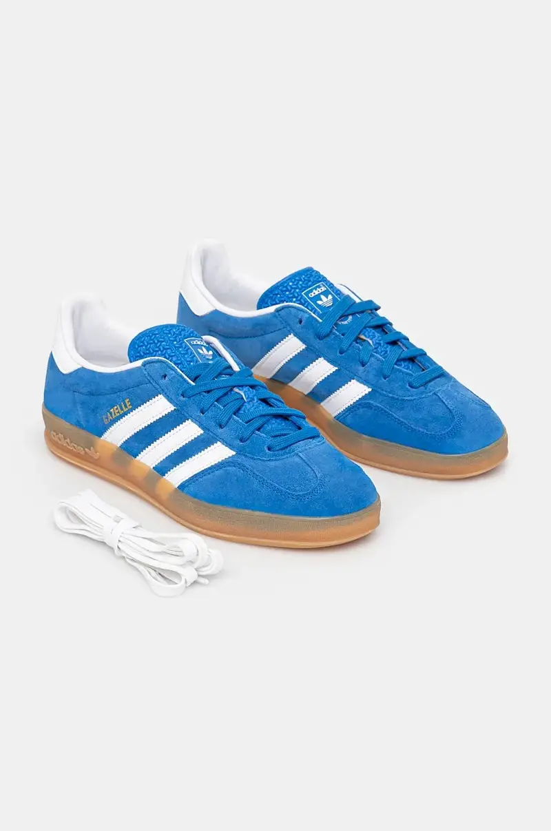sneakers in camoscio Gazelle Indoor colore blu JI2061 miniatura 5