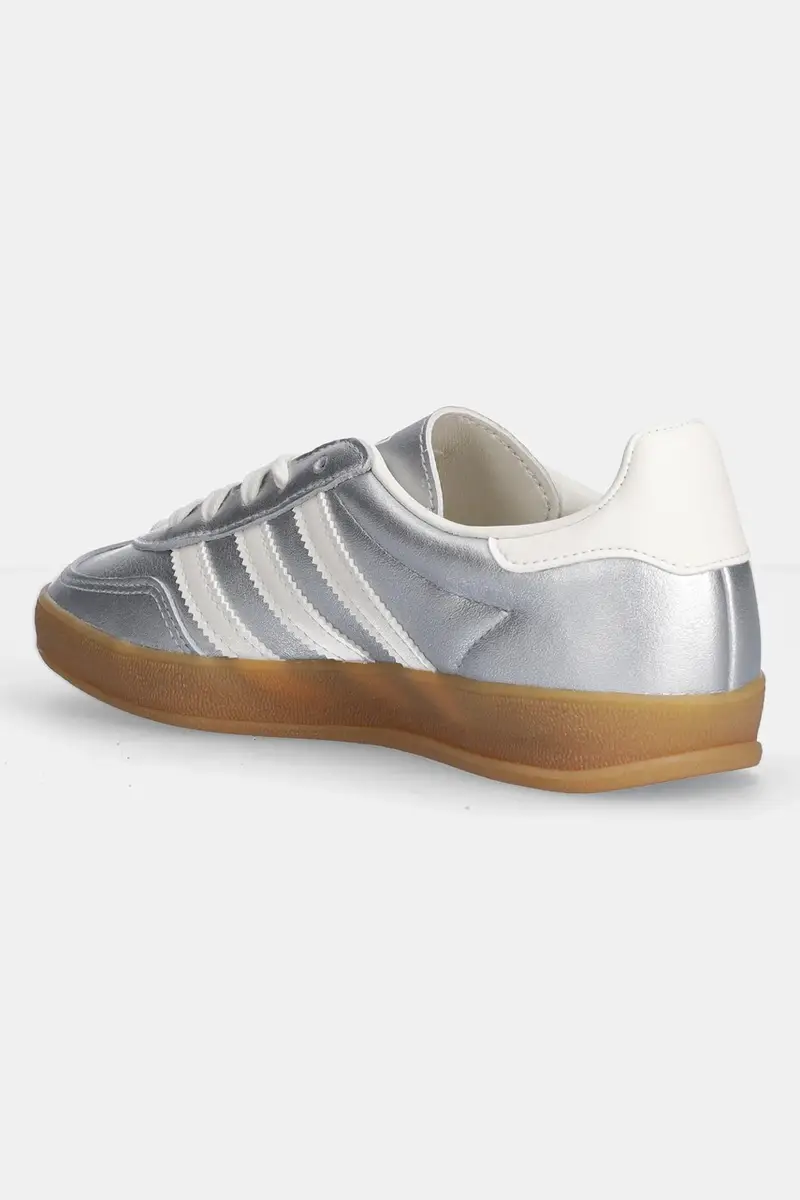 sneakers in pelle Gazelle Indoor colore argento JR1206 miniatura 3