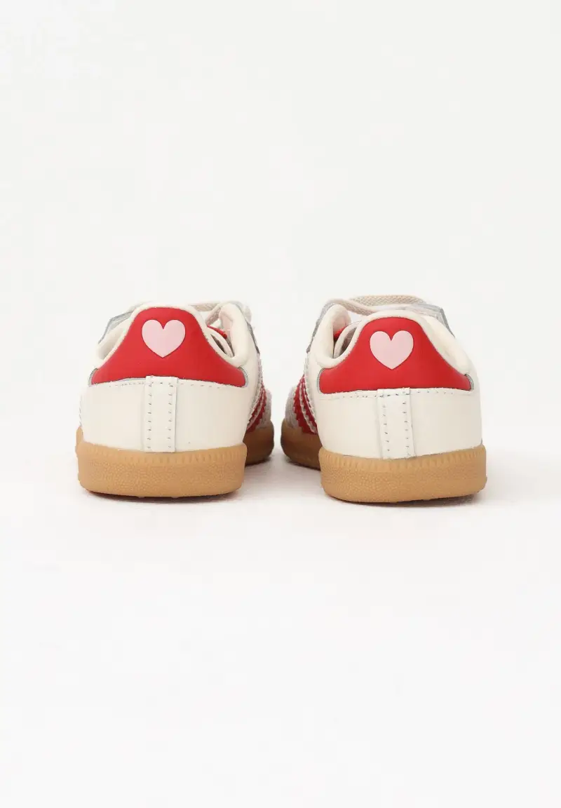 Sneakers SAMBA ELASTIC LACES beige e rosse da neonato miniatura 2