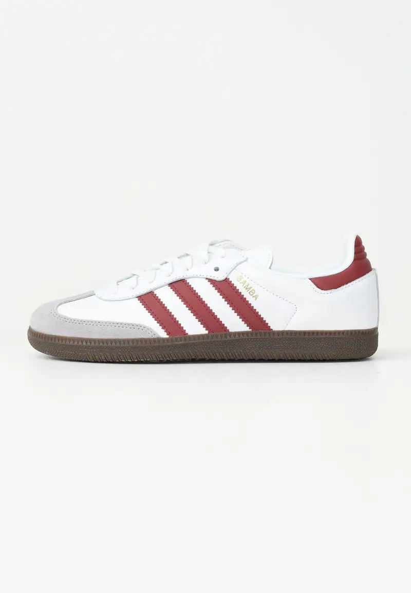 ADIDAS ORIGINALS Sneakers Samba OG bianche e bordeaux per uomo e donna