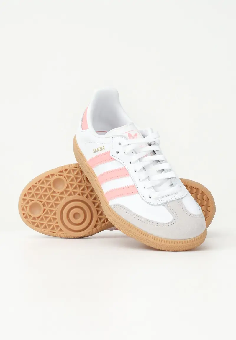ADIDAS ORIGINALS Sneakers Samba OG bianche e rosa da bambina miniatura 3
