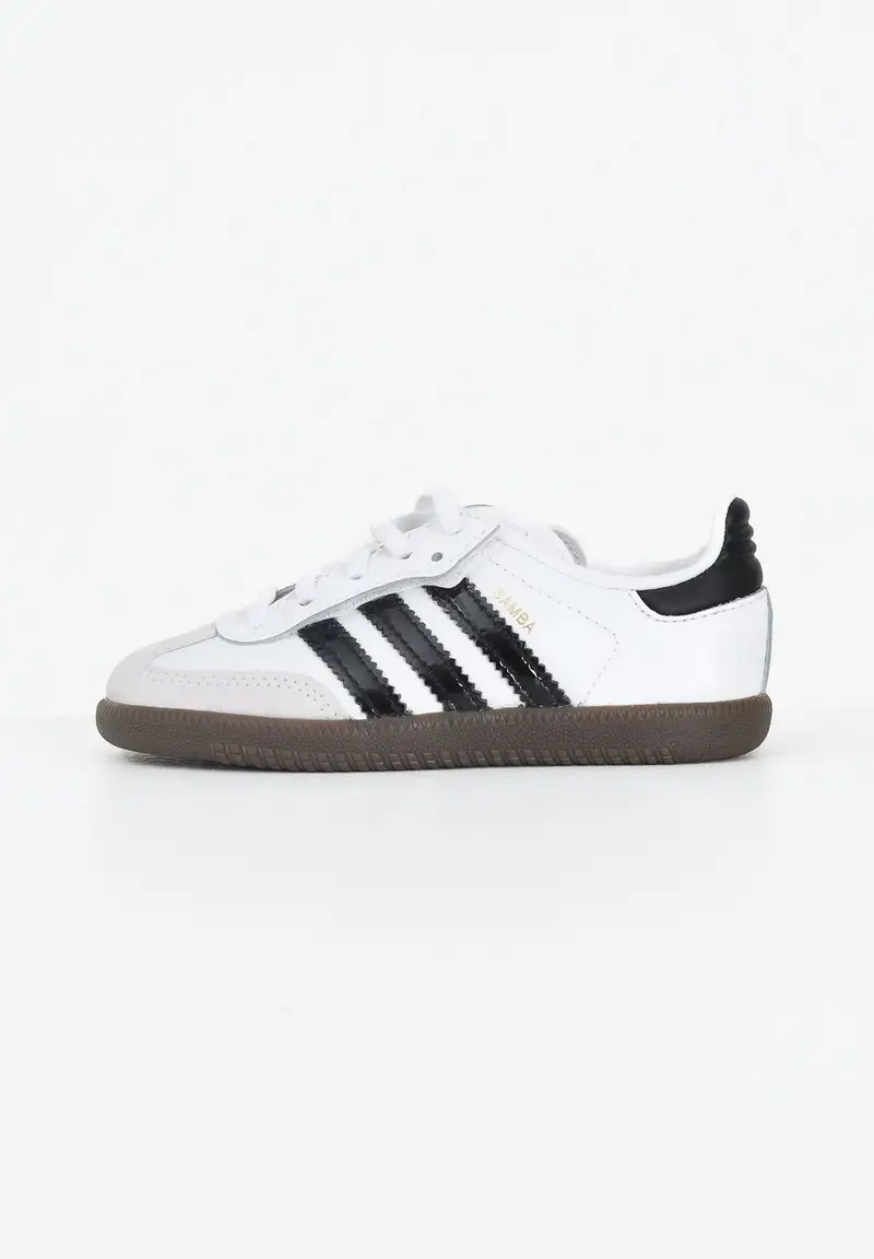 ADIDAS ORIGINALS Sneakers Samba OG Comfort Closure Elastic Lace bianche e nere da neonato