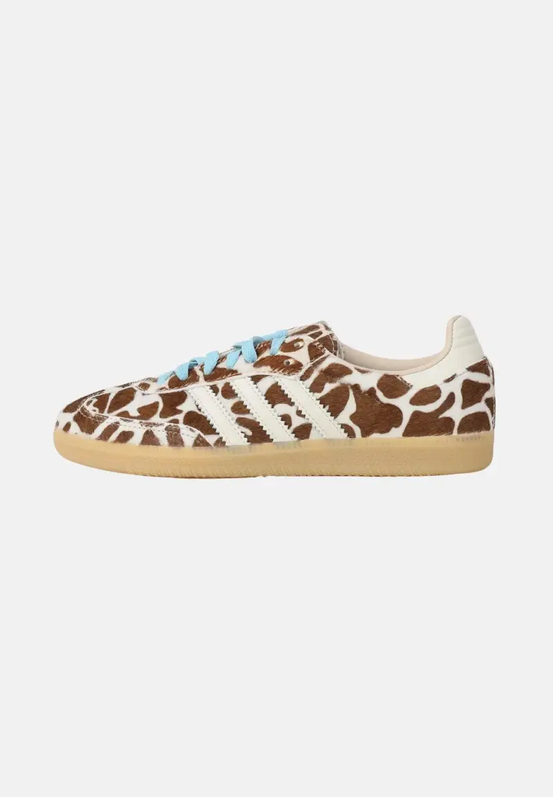 Sneakers Samba OG panna e marrone per uomo e donna con stampa giraffa