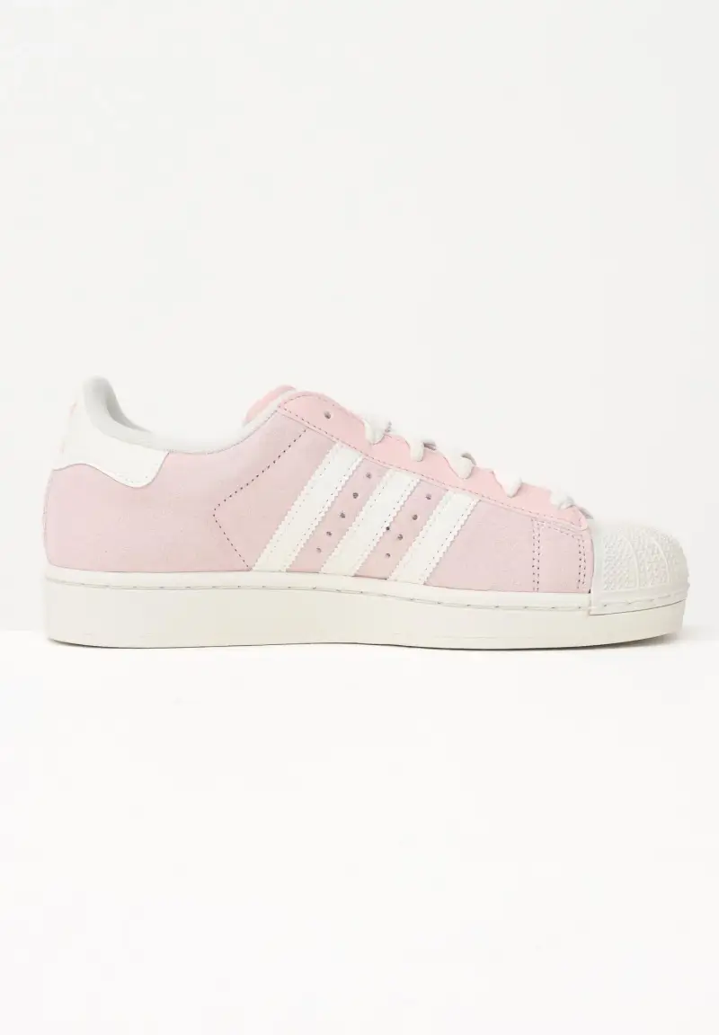 Sneakers Superstar II rosa e panna da donna miniatura 3