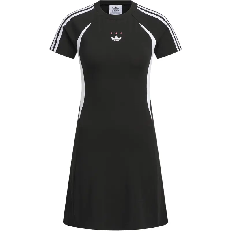 Originals Ss24 Abito Jersey Manica Corta a Righe Color Block Sportivo Slim Fit Abito da Donna Nero JD1135 XS