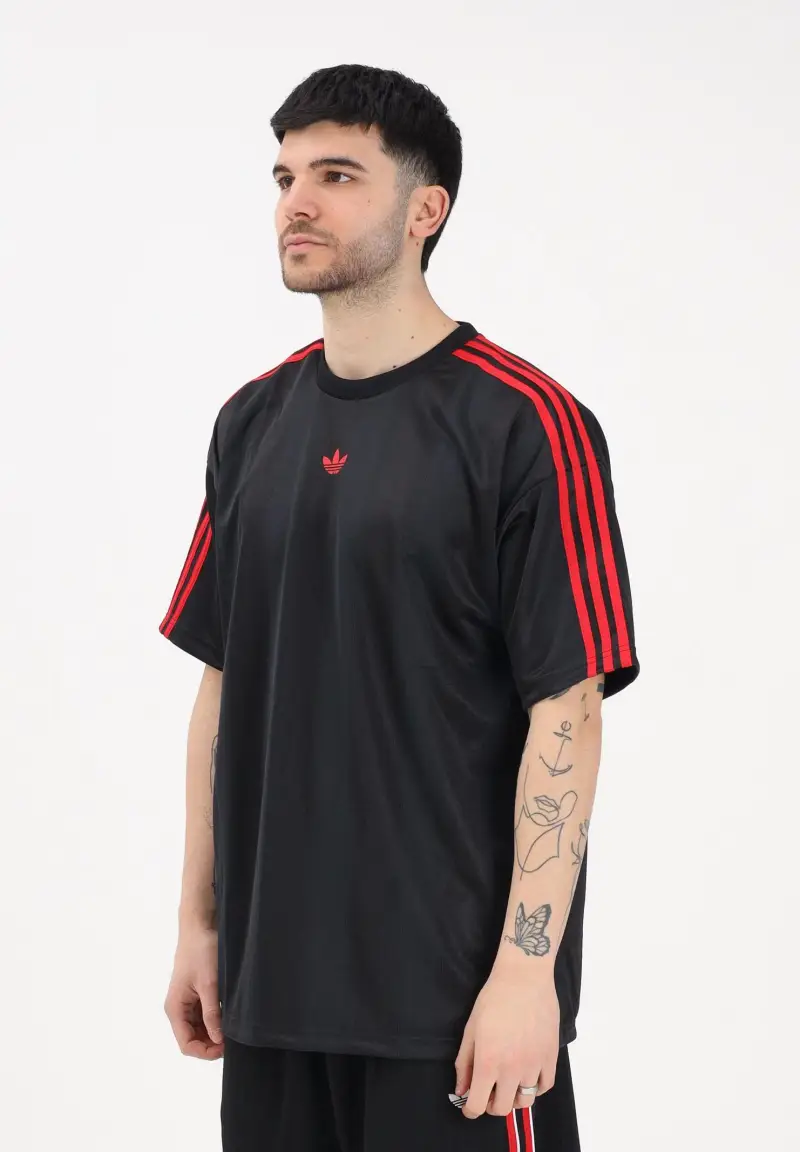 T-shirt a manica corta Adicolor Jacquard nera da uomo