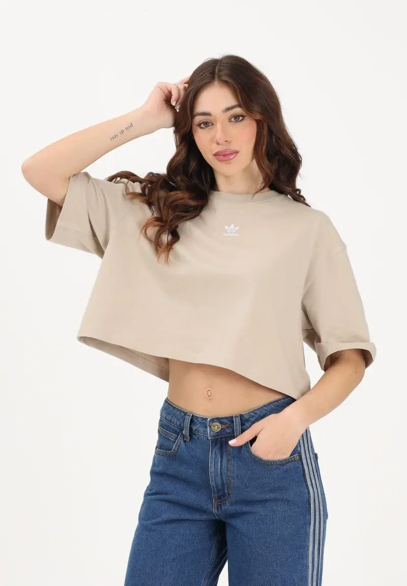 adidas Originals T-shirt Donna Beige 4246175 miniatura 2