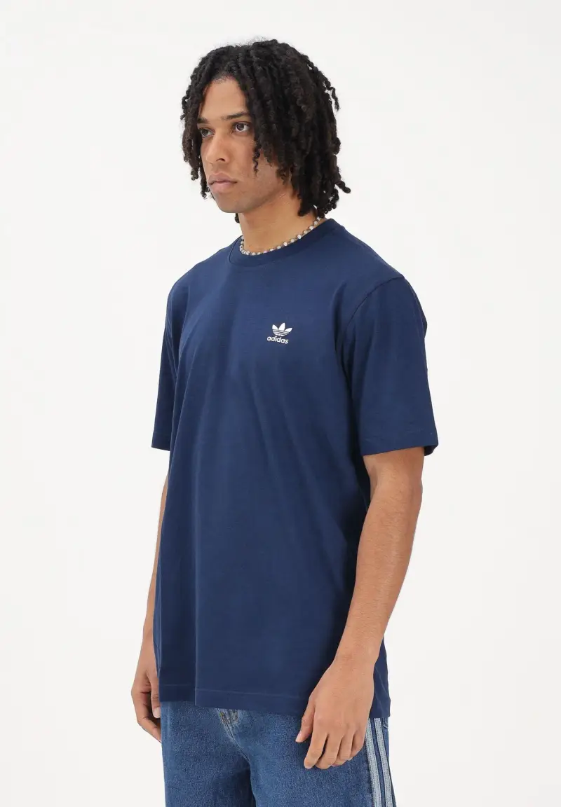 T-shirt a manica corta Trefoil Essentials blu da uomo