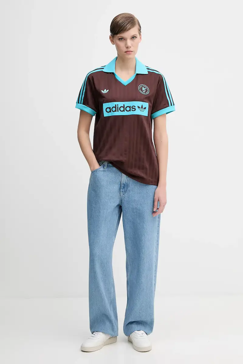 adidas Originals T-shirt Donna Marrone 3620232 miniatura 2