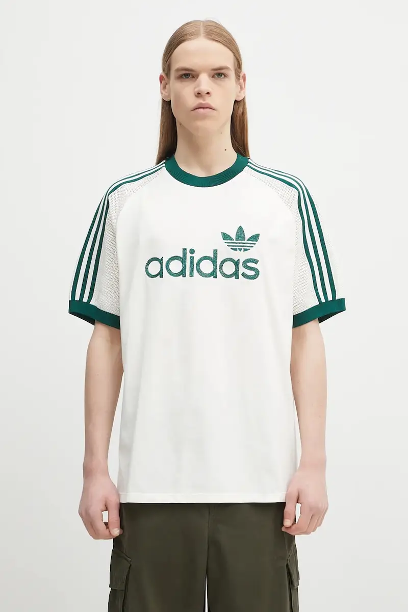 t-shirt Premium Knitted Tee colore beige con applicazione JD3407