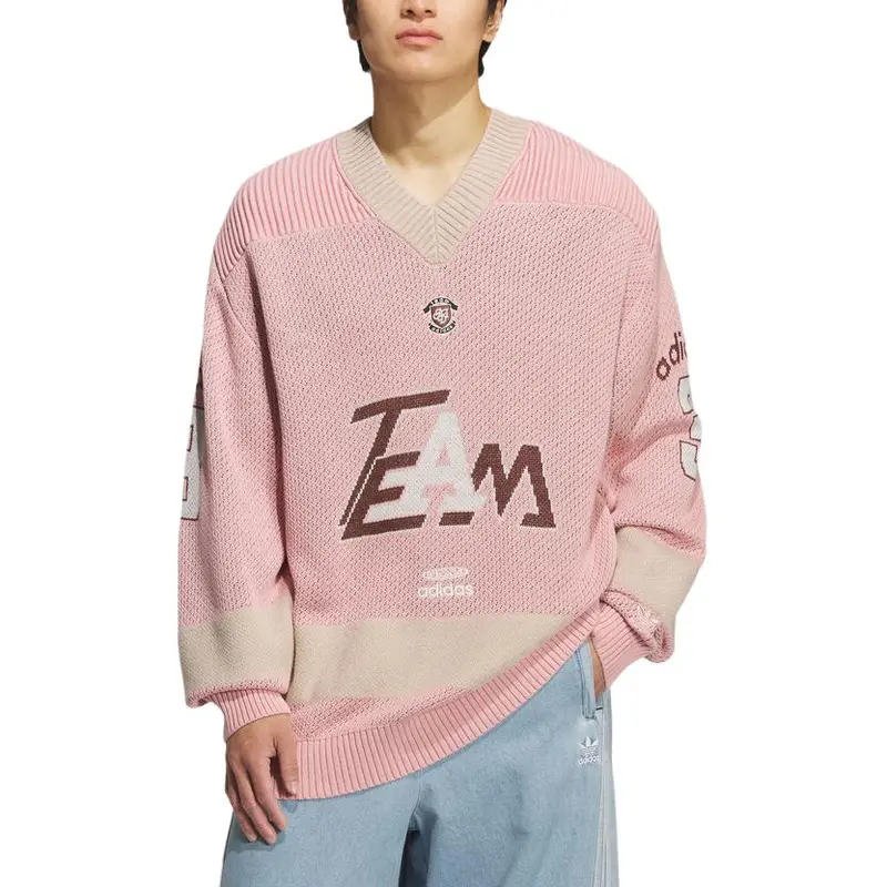 Originals Team Pullover a V Larga Manica Maglione in Maglia da Uomo KF4468 S miniatura 3