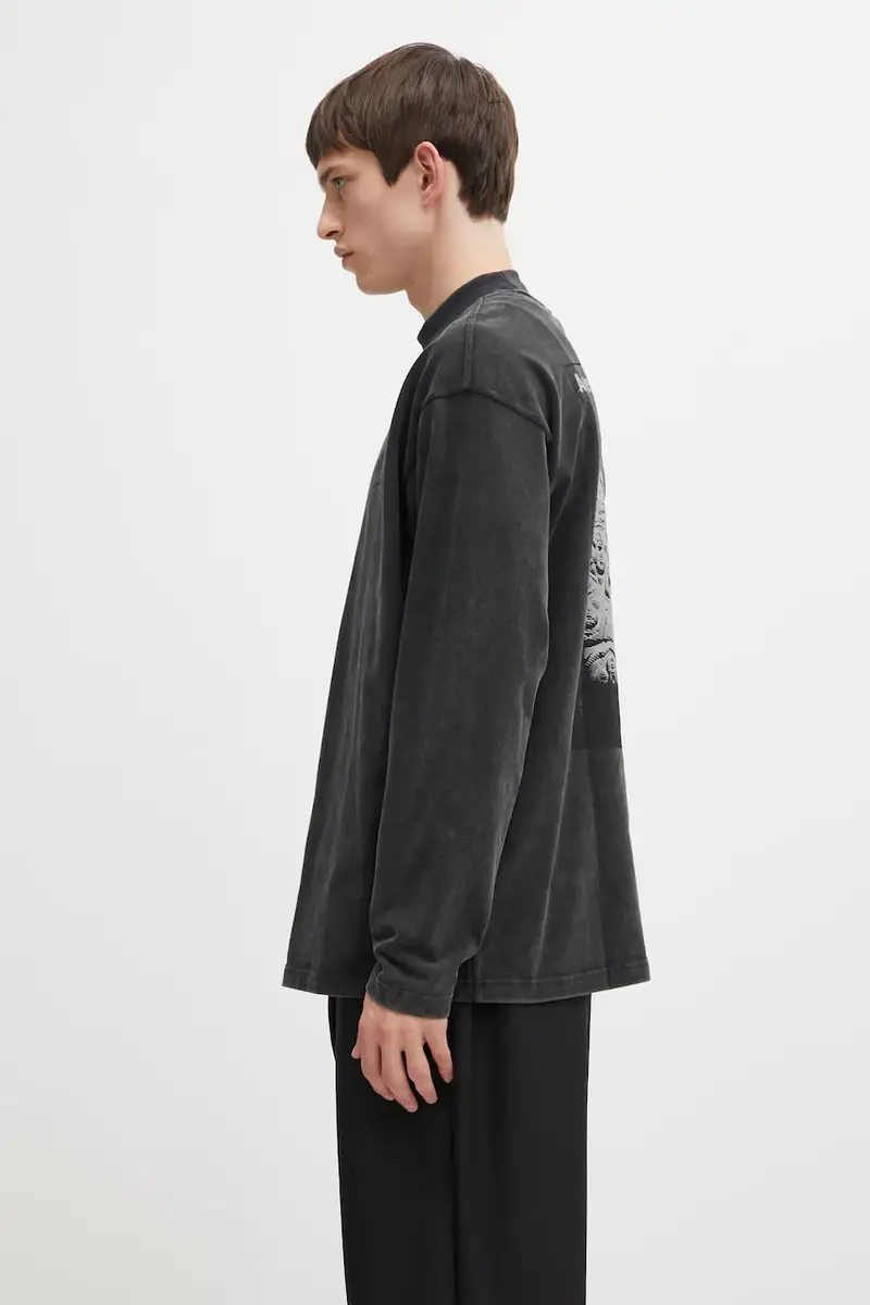 top a maniche lunghe in cotone EQT Graphic Tee colore nero JX1588 miniatura 2