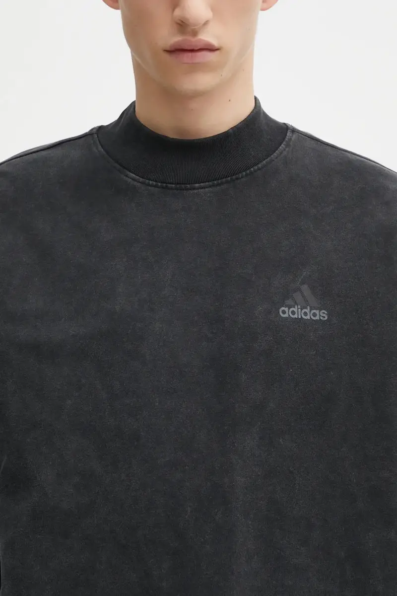 top a maniche lunghe in cotone EQT Graphic Tee colore nero JX1588 miniatura 4