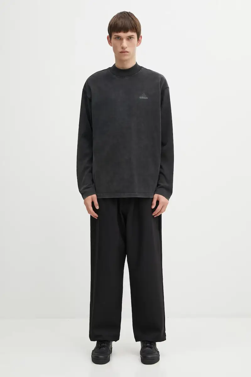 top a maniche lunghe in cotone EQT Graphic Tee colore nero JX1588 miniatura 5