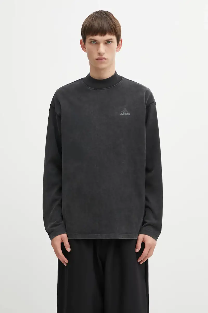 top a maniche lunghe in cotone EQT Graphic Tee colore nero JX1588