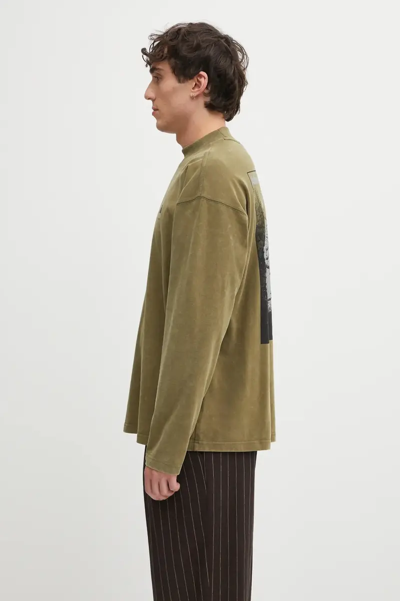 top a maniche lunghe in cotone EQT Graphic Tee colore verde JV5812 miniatura 2