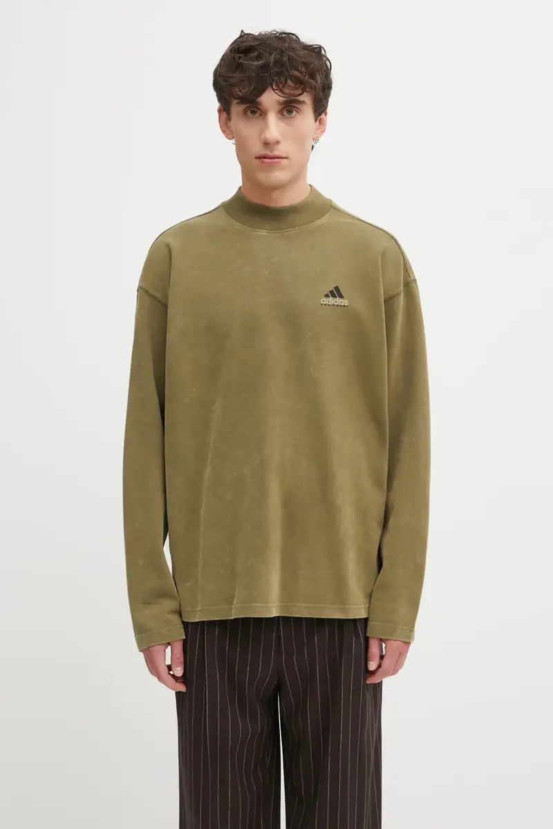 top a maniche lunghe in cotone EQT Graphic Tee colore verde JV5812 miniatura 3