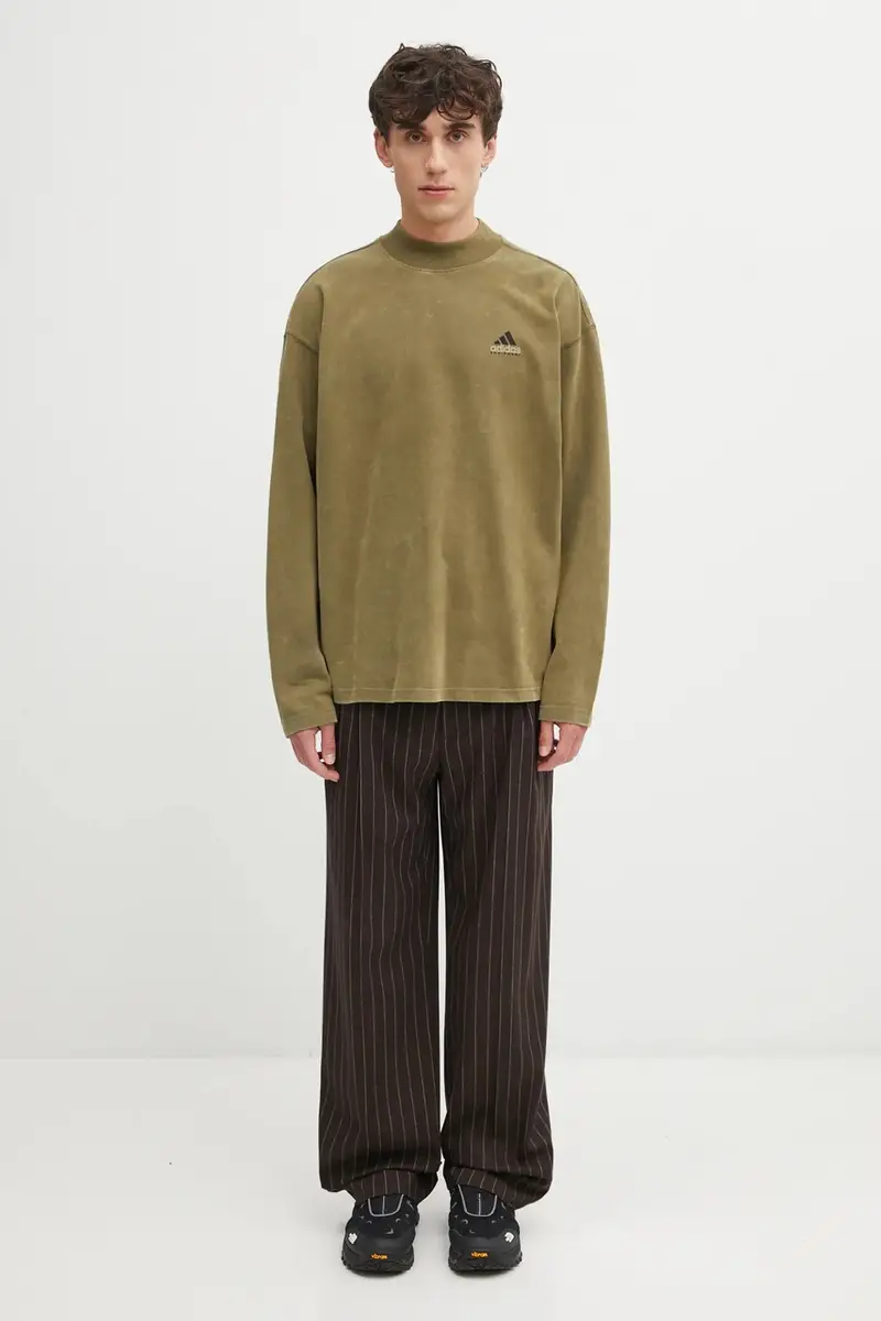 top a maniche lunghe in cotone EQT Graphic Tee colore verde JV5812 miniatura 5