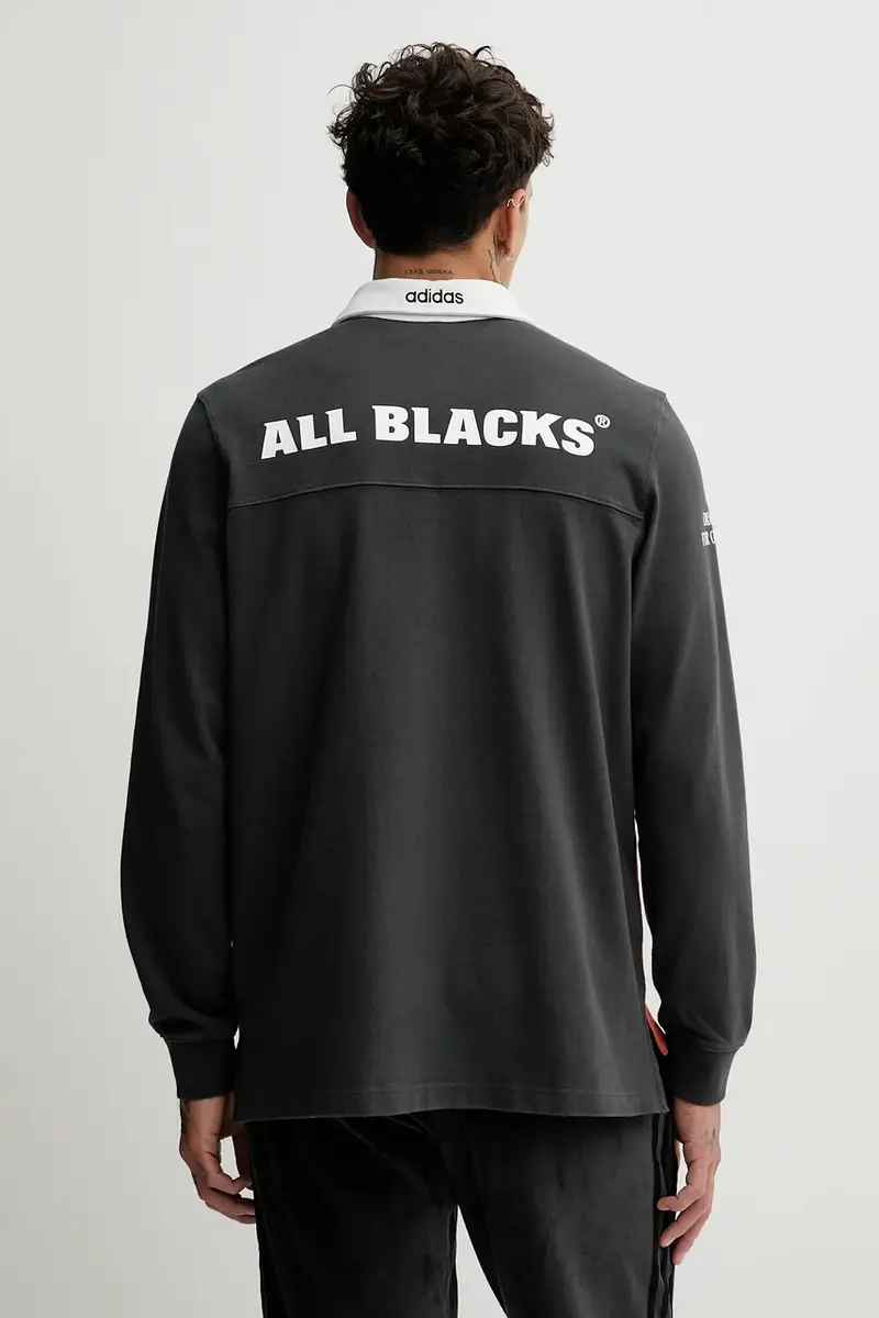 top a maniche lunghe in cotone Rugby colore grigio KG4638 miniatura 3