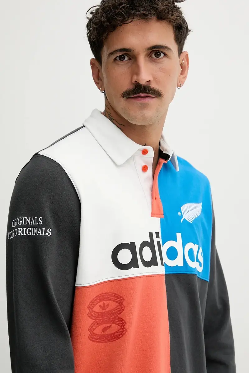 top a maniche lunghe in cotone Rugby colore grigio KG4638 miniatura 4