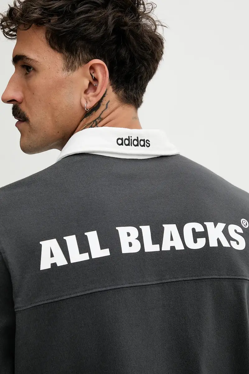 top a maniche lunghe in cotone Rugby colore grigio KG4638 miniatura 5