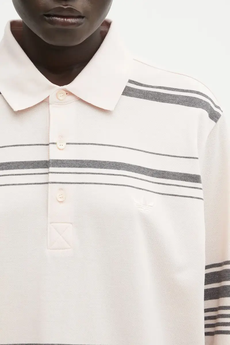 top a maniche lunghe in cotone x Wales Bonner Polo colore rosa KB2298 miniatura 4