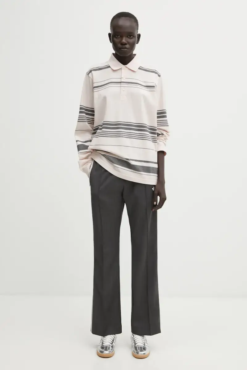 top a maniche lunghe in cotone x Wales Bonner Polo colore rosa KB2298 miniatura 5