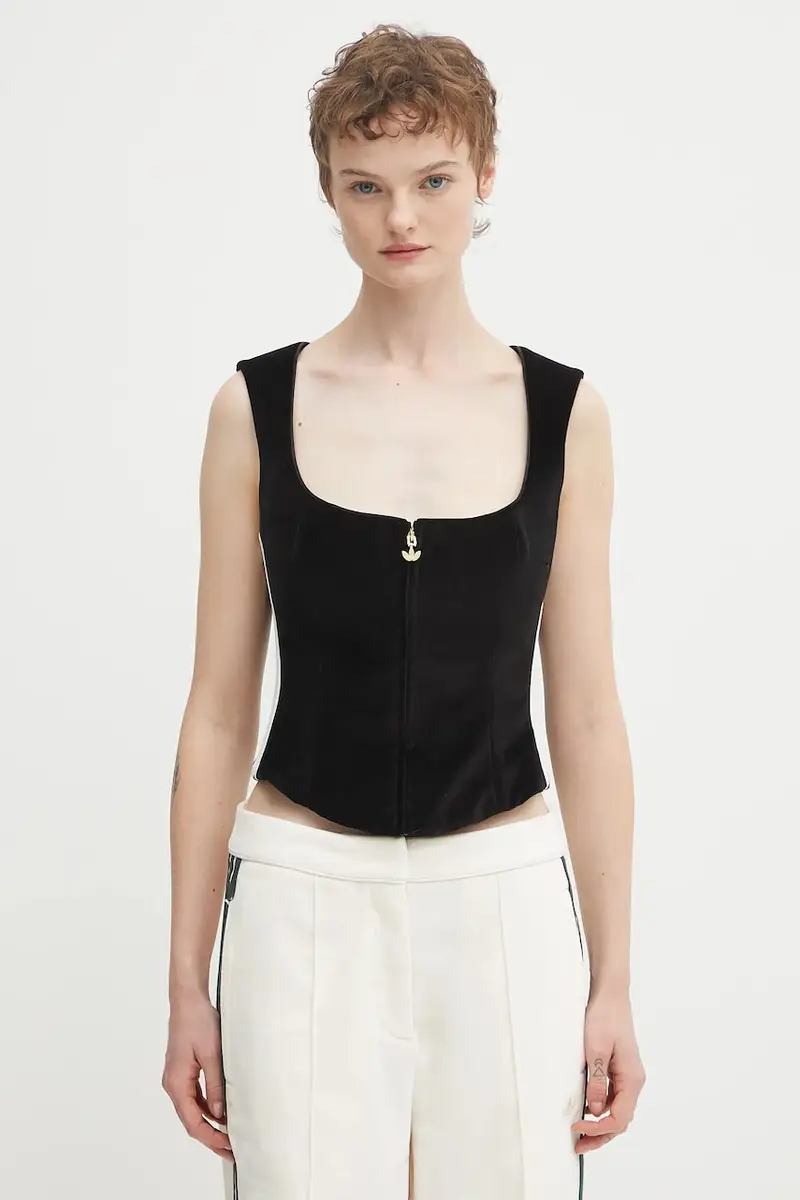 top in velluto Velvet colore nero KF4693