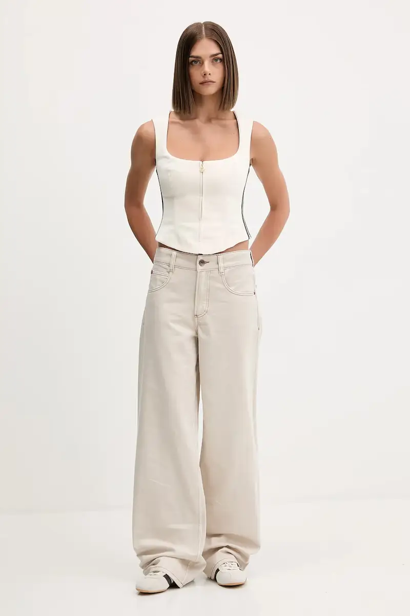 top Velvet colore beige KF4692 miniatura 2