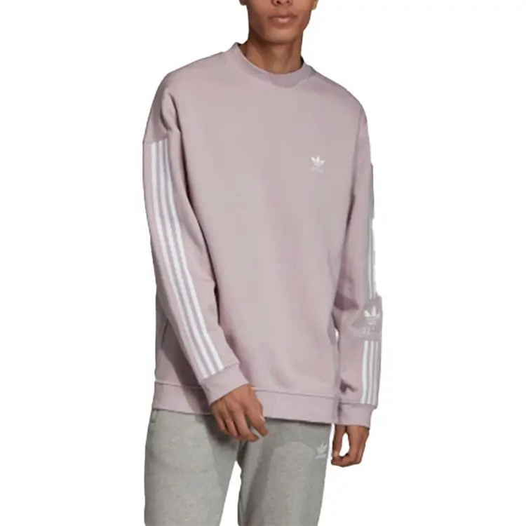 Originals Trefoil Casual Sports Crew Neck Sweatshirt Men Tops Light-Pink Purple Grey ED6123 miniatura 4