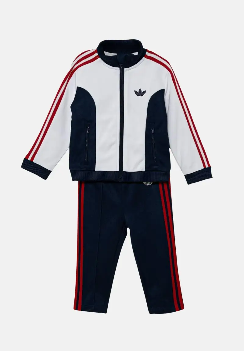 Tuta ADICOLOR 3-STRIPES bianca, blu e rossa da neonato